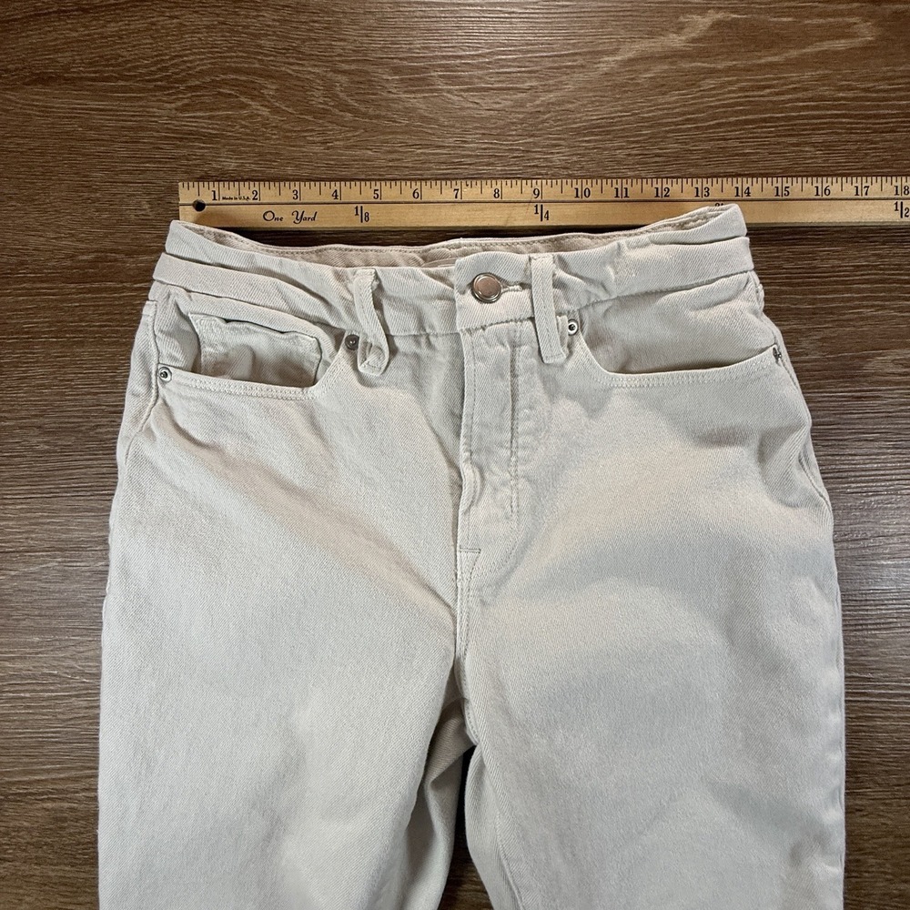 Good American Women's Ivory Straight Jeans Size 6/28 High Rise Crop Stretch - Picture 5 of 8